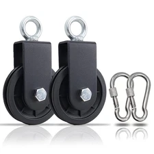 SERTT Gym Pulley System, Fitness Swivel Pulley Wheel with Hanging Strap Carab...