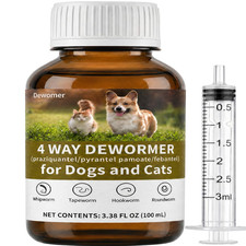 Dewomer 4-Way Dog And Cat Dewormer Liquid Praziquantel/Pyrantel