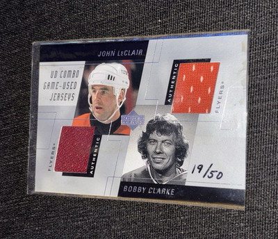 Upper Deck 2000 UD Combo Game-Used Jerseys Clarke LeClair Flyers #D-LC 19/50