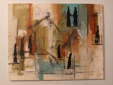 original abstract Impressionism acrylic painting on canvas