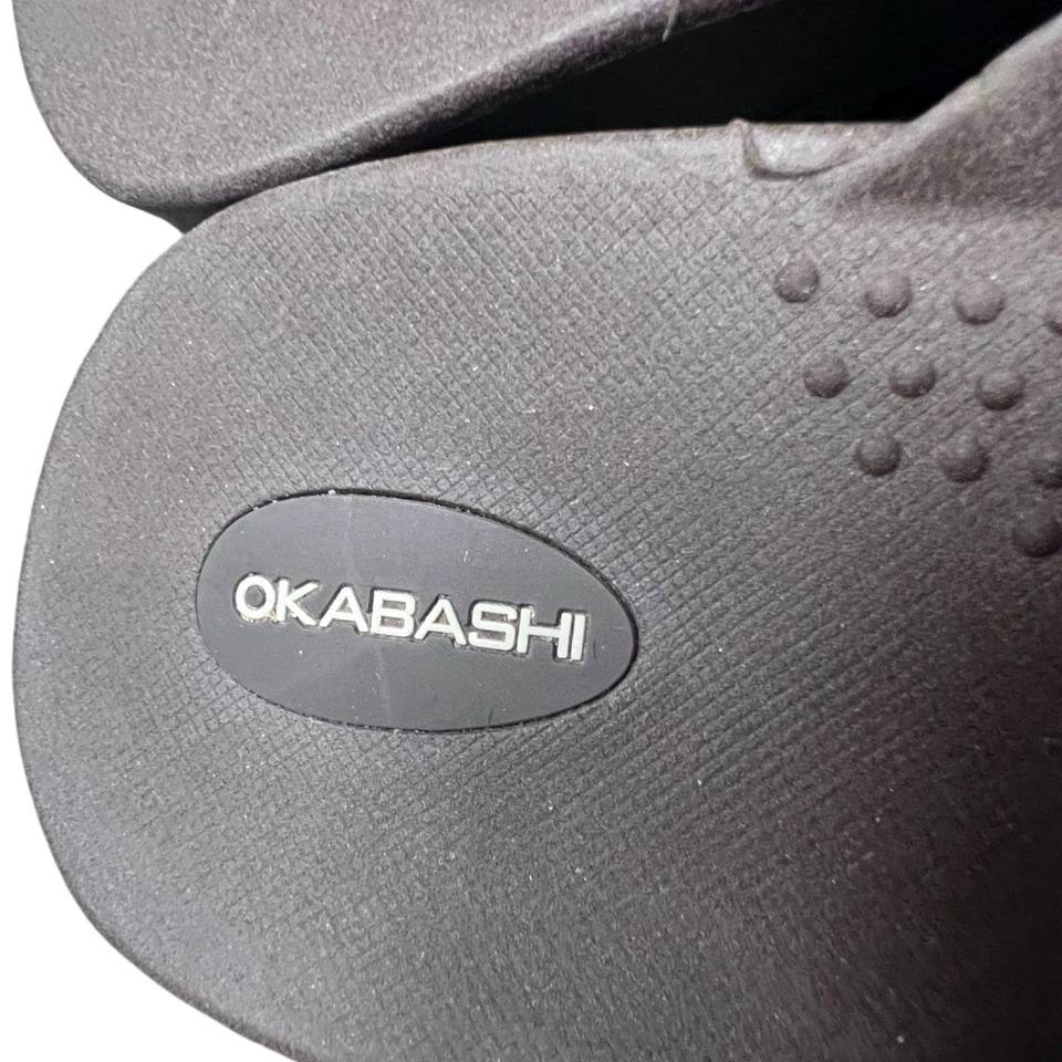 Sandalias Okabashi Chanclas Marrón Impermeable M/L Cuña Arco Soporte Comodidad Foto 3 de 4