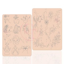 FeteBeauty 3pcs Pink Tiny Tattoo Practice Skin with Design 3pcs,