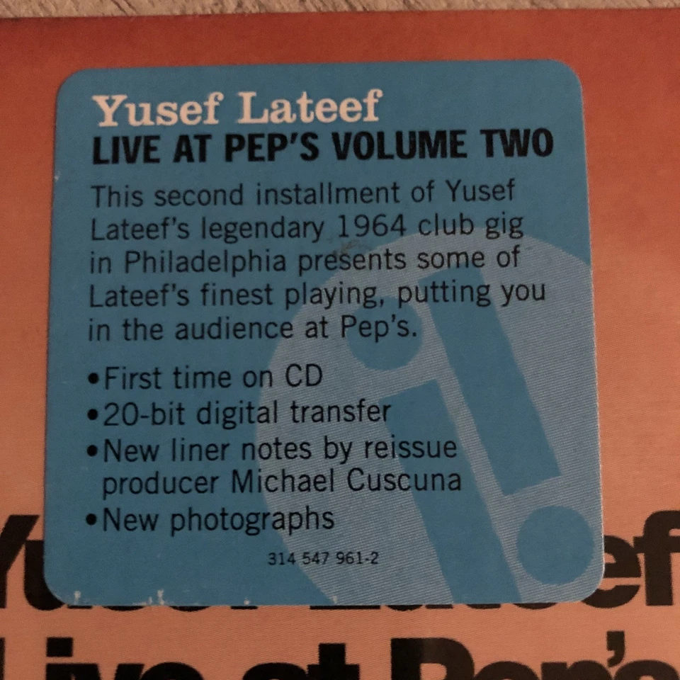 Yusuf Lateef Live At Pep’s Volume Two CD 1999 SEALED Impulse! Remastered - Image 3 of 4