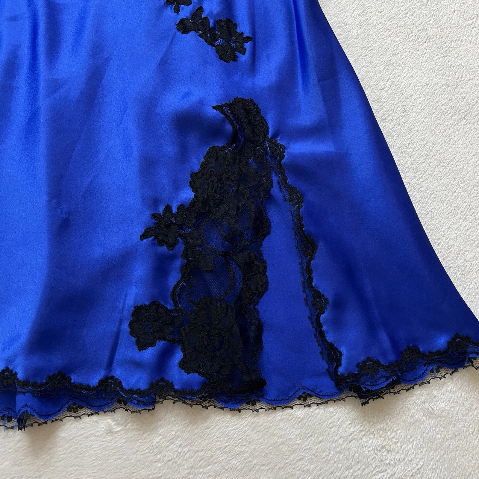 UNDERCOVER Vestito donna y2k romantico gotico blu raso babydoll Victoria’s Secret taglia S