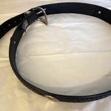Onyx by Brighton Men's Black Braided Adjustable Belt Silver Buckle golf size 38