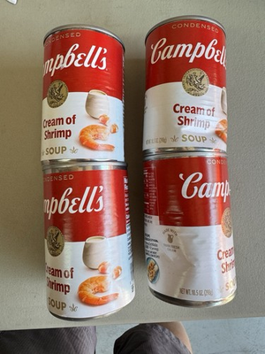 #ad 4 Cans Campbell#x27;s Condensed Cream of Shrimp Soup 10.5 oz SEALED Exp In Pics $49.99