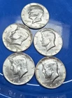 1966-69 Kennedy Half Dollar 40% Silver Lot of 5, Circulated AU Uncertified