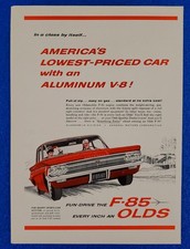 VINTAGE 1962 OLDSMOBILE F-85 CLASSIC PRINT AD GENERAL MOTORS GM LUXURY AND STYLE