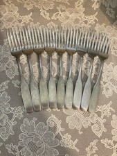 9 Dinner Forks Oneida Community PAUL REVERE Stainless 7 1/8"