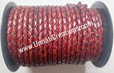 Round Bolo Braided Genuine Leather Cord Indian Origin 10 Meter- UNNATI CREATIONS