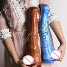 Huge Dildo Soft Long Penis Female Masturbator Anal Dildo Dilator Sucker G Spot