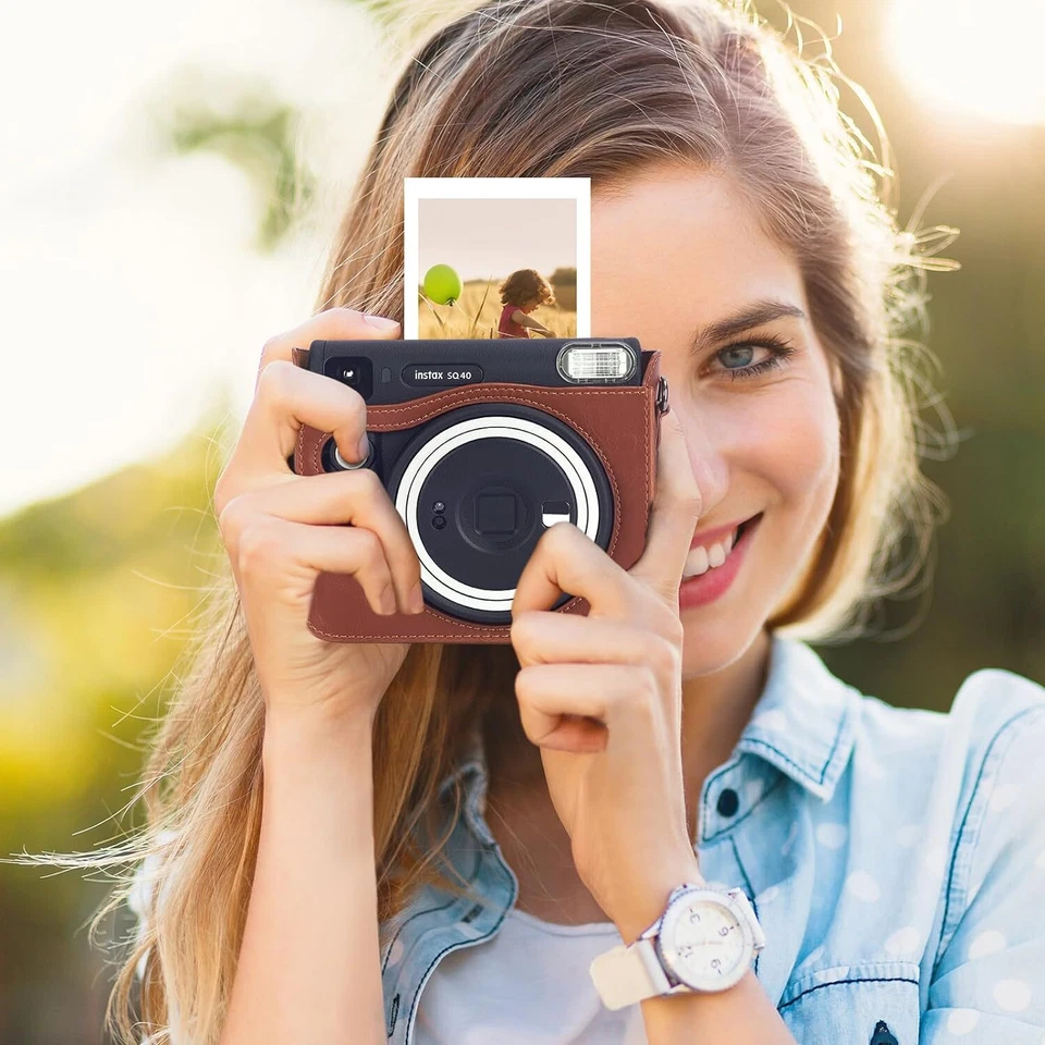 Funda Fujifilm Instax Square SQ40 de cuero PU bolsa de transporte cubierta para cámara instantánea Foto 3 de 4