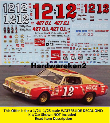 NASCAR DECAL #12 COCA COLA 1972-1974 LAGUNA, MONTE CARLO, CHEVELLE B.ALLISON