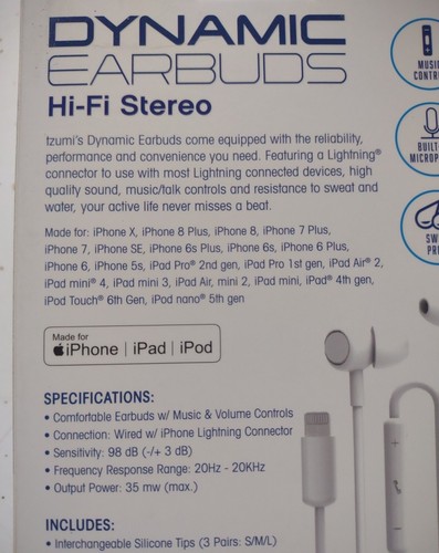 Auriculares estéreo dinámicos de alta fidelidad Tzumi para Apple iPod iPad iPhone blancos - Imagen 4 de 5