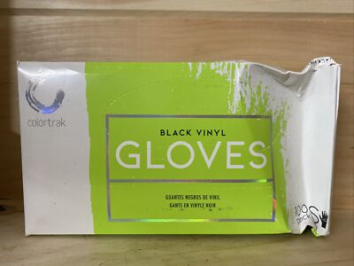Colortrak Black Vinyl Gloves Small