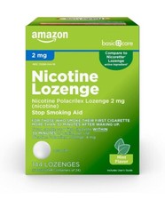Amazon Basic Care Nicotine Polacrilex Lozenge 2 mg nicotine , Stop Exp. 06/26