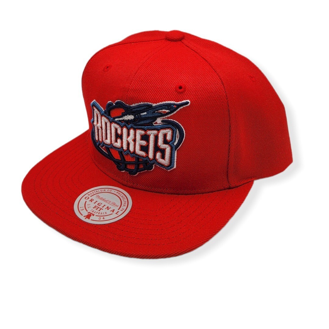 Mitchell & Ness Houston Rockets Core Basic Red Adjustable Snapback Hat ...