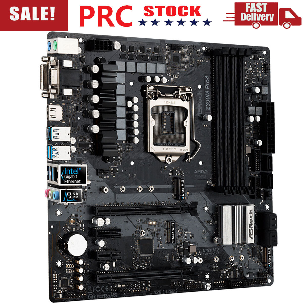 ASRock Z390M Pro4 LGA 1151 DDR4 RAM Motherboard PCI-E SATA