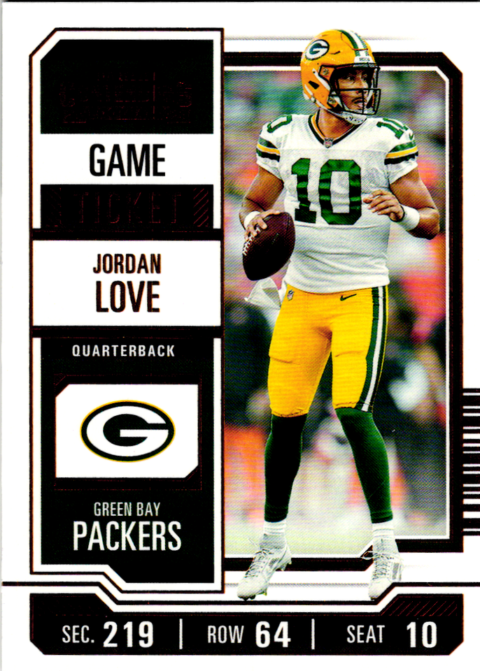 2023 Panini Contenders Jordan Love 39 Football Card Green Bay Packers