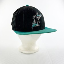 Vintage MLB New Era Florida Marlins Black Snapback Baseball Cap Hat