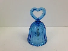 Fenton Blue  Heart Small Mini Bell                      k10