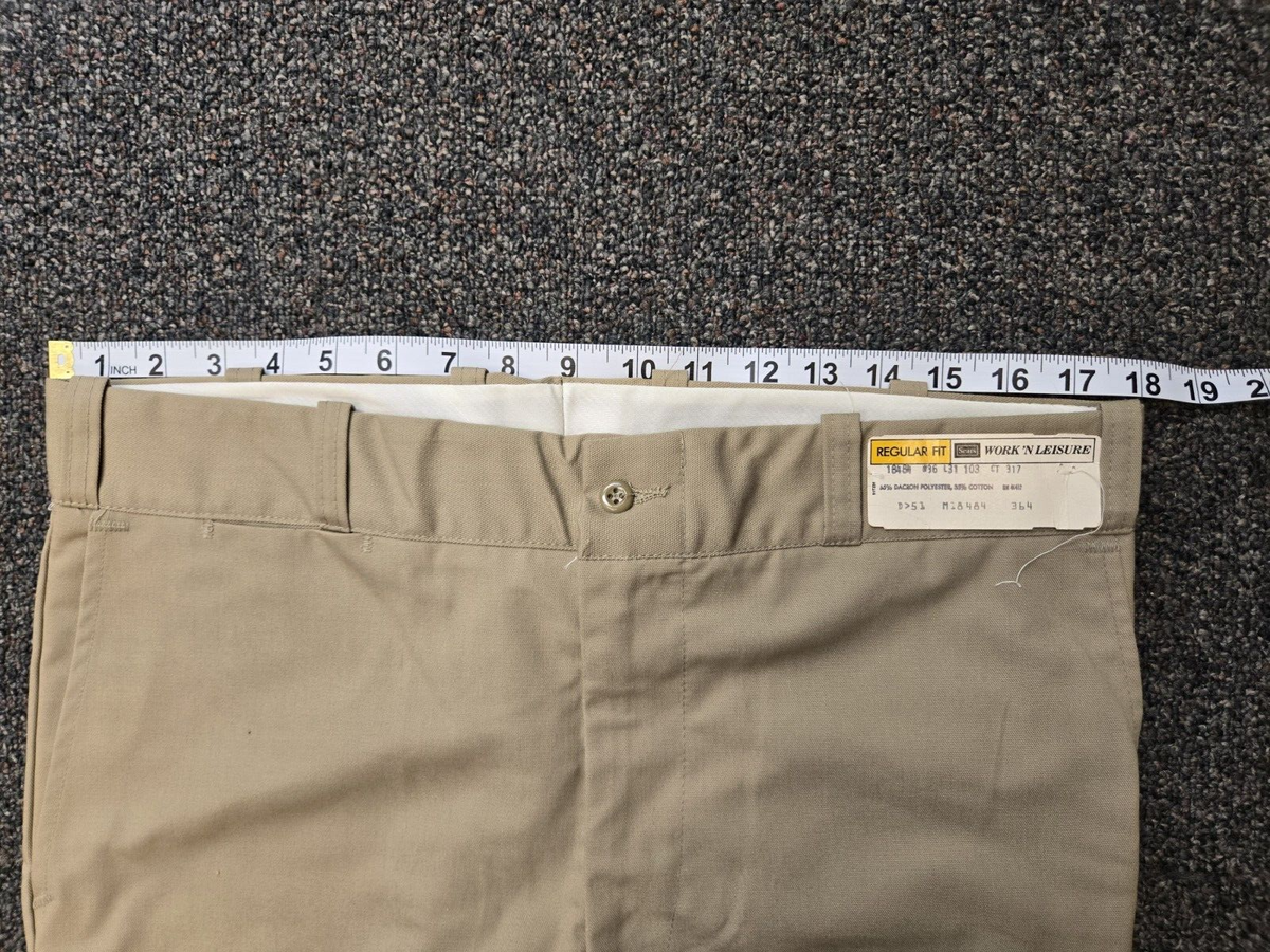 Vintage Sears Mens Pants Perma-Prest Twill Full Cut Work n