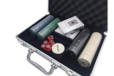 Set Poker 200 Fiches Chips 2 Mazzi Carte Gettone Deal Kit Texas Holdem Valigetta - Miniatura 3
