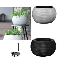 Blumentopf Schale Einsatz Kugelförmig Pflanzkübel rund Rillendesign Bewässerung