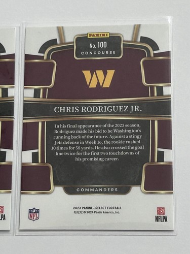 Washington Commanders 2023-24 Select Rookie RC Lot of 2 Rodriguez Jr Andre Jones - Afbeelding 5 van 15