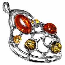 8.0g Authentic Baltic Amber 925 Sterling Silv...