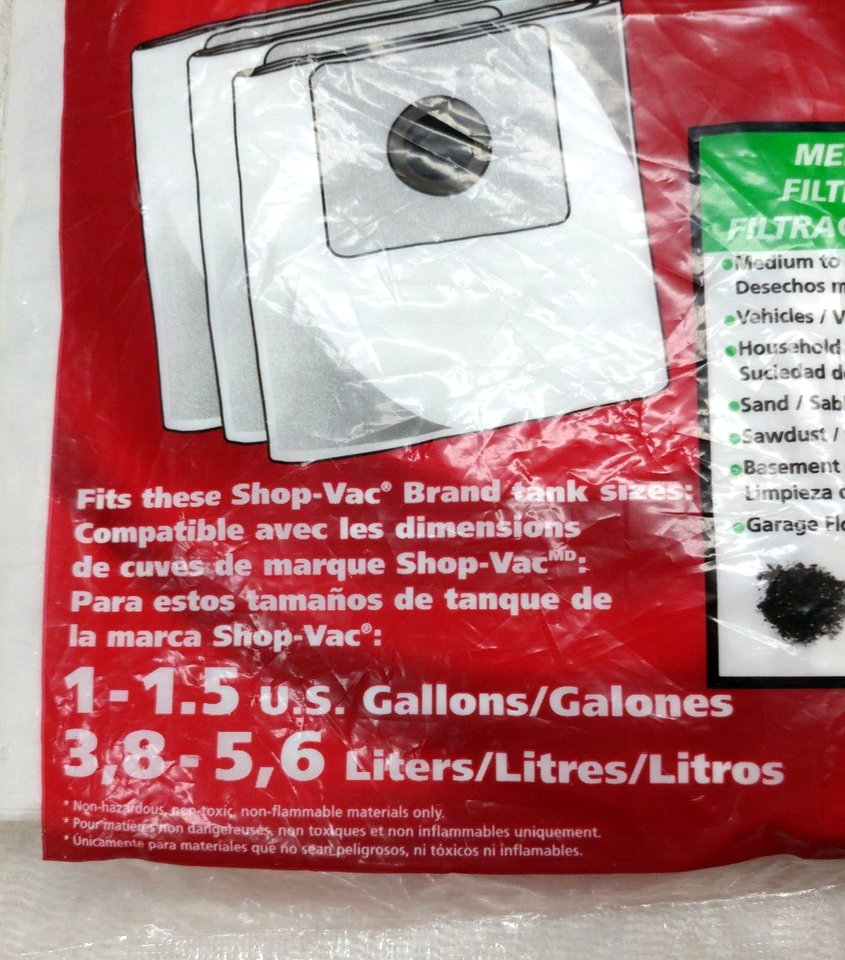 Gallon Shop Vac Replacement Type A Filter Bags For Shop Vac