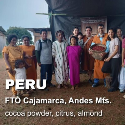 Peru unroasted green coffee beans, Fairtrade Organic coop, Cajamarca, FTO, 4lbs