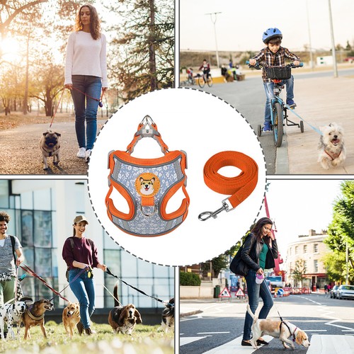 No Pull Cat Dog Pet Vest Harness Adjustable Reflective Quality Leash Set M L XL - Picture 30 of 31