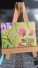 Bulk ACEO Original Watercolor Painting Floral Gold Mini Art Puzzle Signed — photo 4