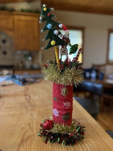 Ugly Christmas Sweater Tree trophy award 1st Place Winner Winter Games Homemade