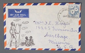 MayfairStamps Australia 1960 Flannel Flower Echunga to Carthage MO Air Mail Cove