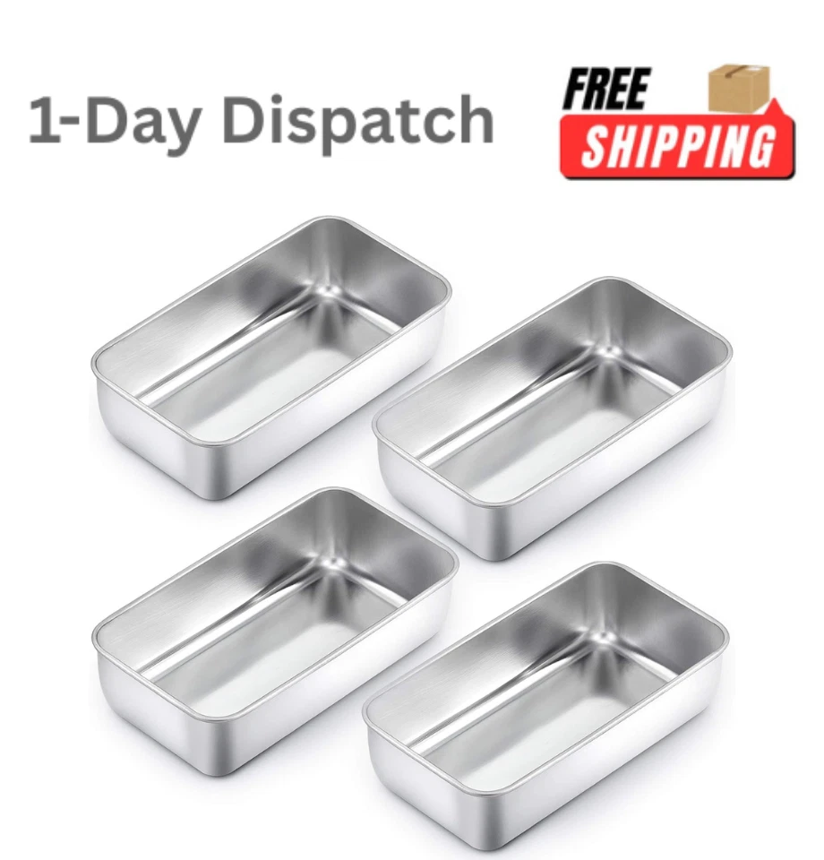 TeamFar 4 Pack Loaf Pan 9.25 x 5 Inch Stainless Steel Bread Pan Oven Safe
Opens in a new window or t
