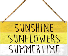 Hello Summer Sign Decor for Front Door, Sunshine Sunflowers Summertime, Summe We