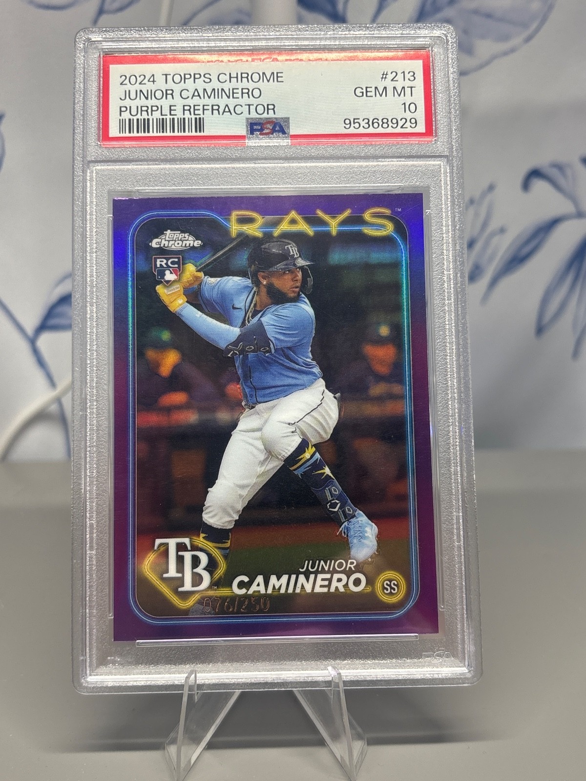2024 Topps Chrome - Junior Caminero #213 Purple Refractor /250 (RC)