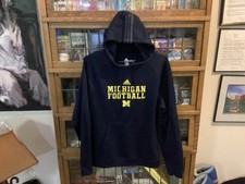 Michigan Wolverines Football ADIDAS Embroidered SPELL OUT Hoodie SZ M - Cool