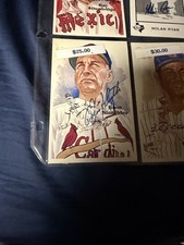 Vtg Ray Dandridge,Nolan Ryan,Billy Williams,and Enos Slaughter Signed Cards