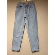 Vintage Gitano High Waisted Mom Jeans Light Denim Tapered Leg Womens 14 8173