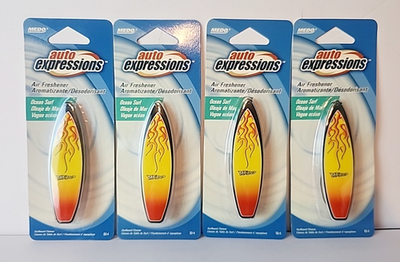 Hanging Auto Expressions Ocean Surf Surfboard Flames Air Freshener