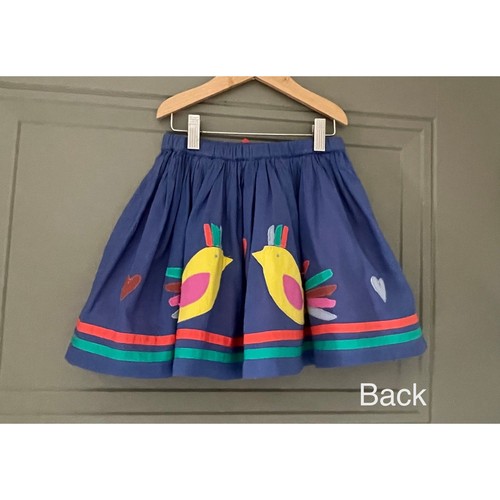 NEW Mini Boden Love Bird Appliqué Skirt Blue 5 - 6 y - Picture 3 of 8