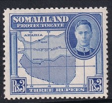 Somaliland 1942 3r Bright blue SG115 - MH