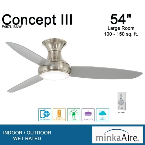 Minka Aire Concept III 54"  - Silver 3-Blade Remote Control - Picture 4 of 5