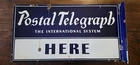 Vintage Postal Telegraph (The International System) Porcelain Business Sign.