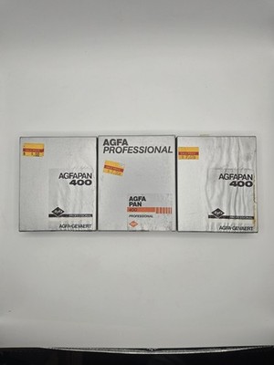 AGFAPAN 400 Professional 4''x5'' 25 Sheets per Box (3 boxes) Dates are 1/85 1/88