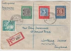 GERMANY 1949 *STAMP CENTENARY* set on reg FDC+1 cover *BAD PYRMONT-WORTHING*