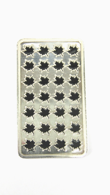 1 Troy Ounce 100 Mills .999 Silver-Plated Bar – Maple Leaf Design